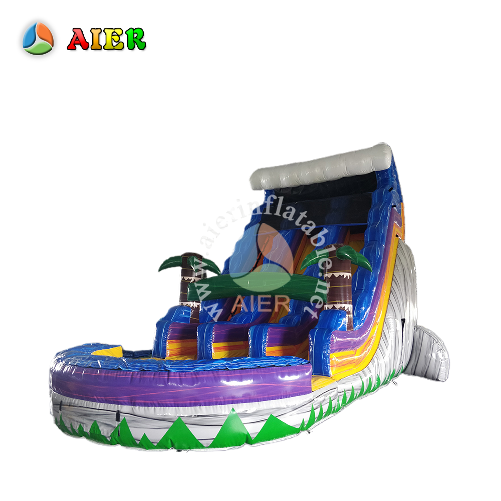 L479 Stylish Iridescent Gray Inflatable Dry Slide for Kids Gathering