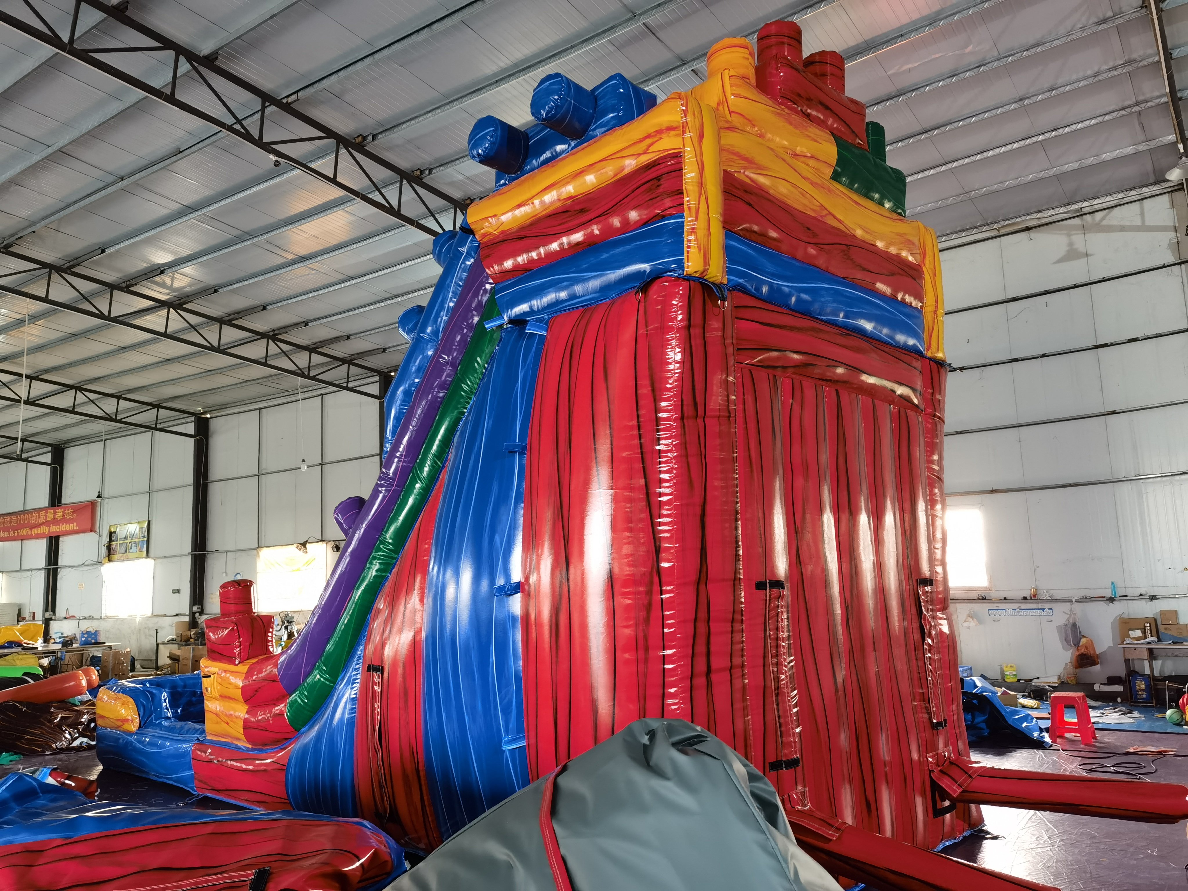 In-Stock Lego-Inspired Iridescent Inflatable Water Slide - Limited Stock Clearance for Backyard Summer