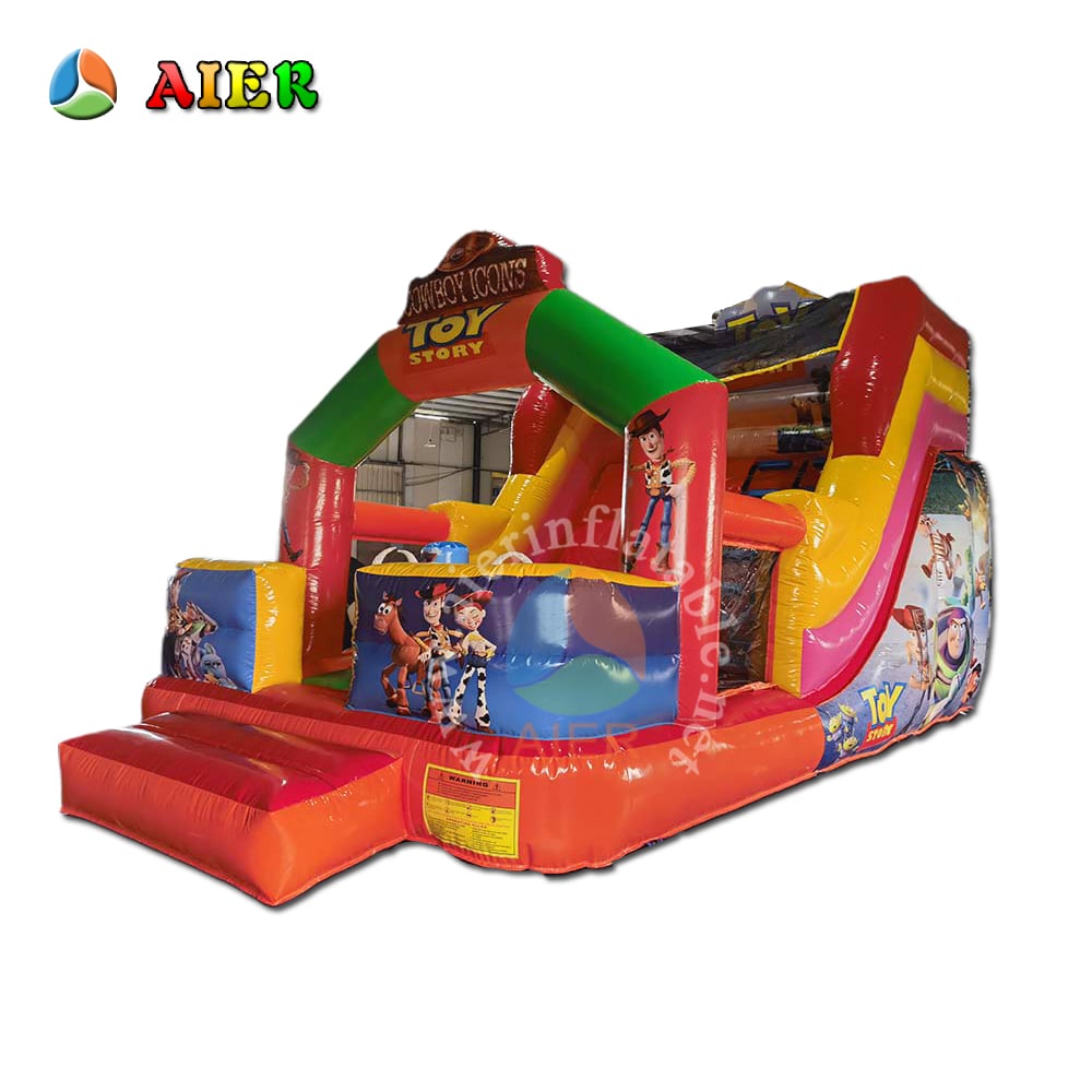 L429 Popular Buzz Woody Toy Story Inflatable Water Slide With Splash Pool For Backyard Summer