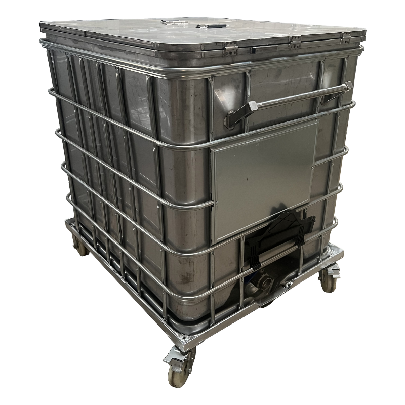 SS tank 1000l with large opening cover