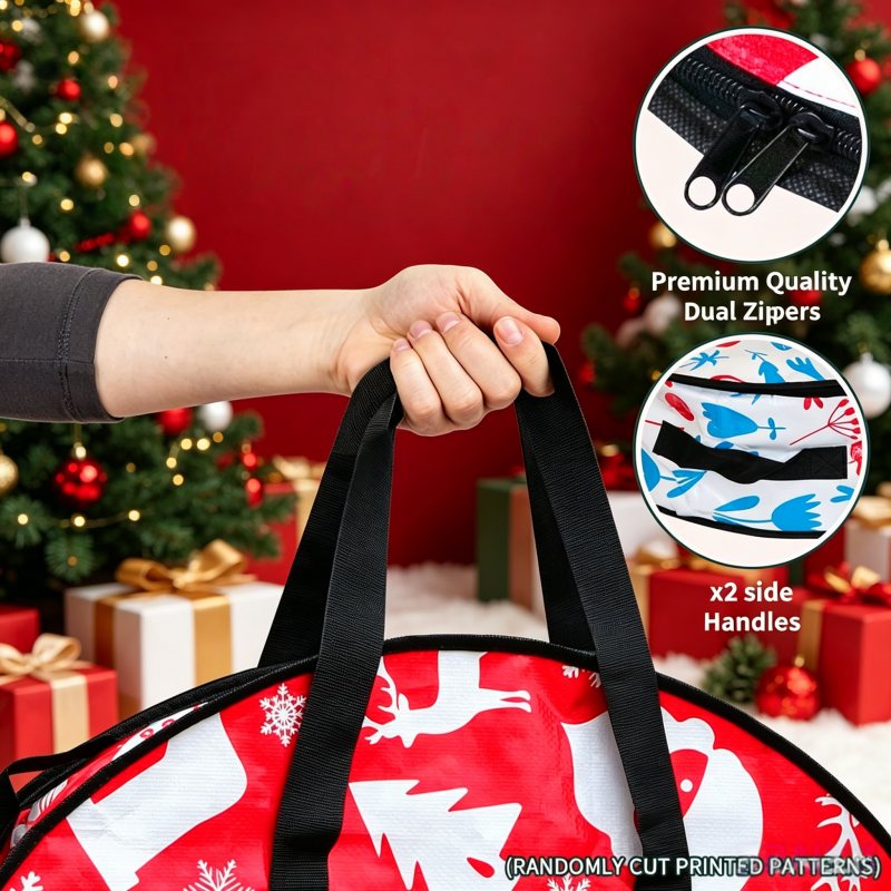 Heavy Duty Round Wreath Dust Bag Christmas Storage Container 28 Inch 28