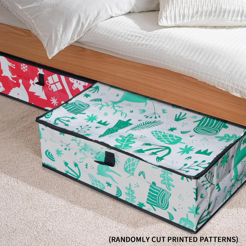 Foldable Under Bed Bags Large Under Bed Storage Boxes Thick Waterproof Underbed Clothes Storage Bags Zippered Organizer