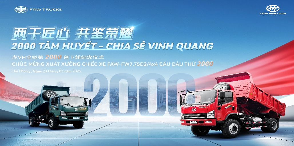 Les ventes et la production du camion-benne tout-terrain Hu VH 4WD de FAW Jiefang dépassent les 2 000 unités au Vietnam
