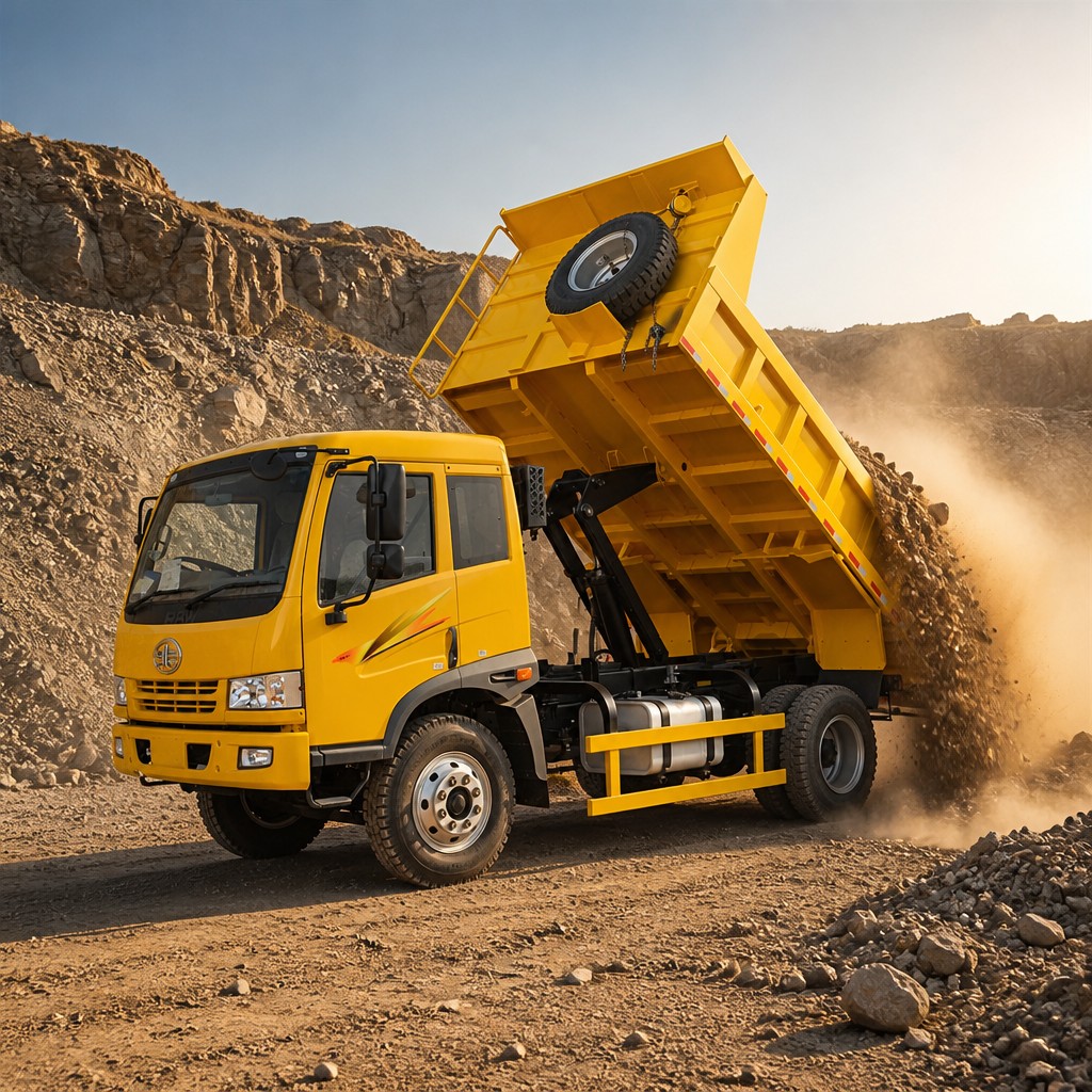 FAW J5K 4×2 Dump Truck 130/180HP Euro 1/2/3 Right-Hand Drive Internal PTO Air Spring Seat Export
