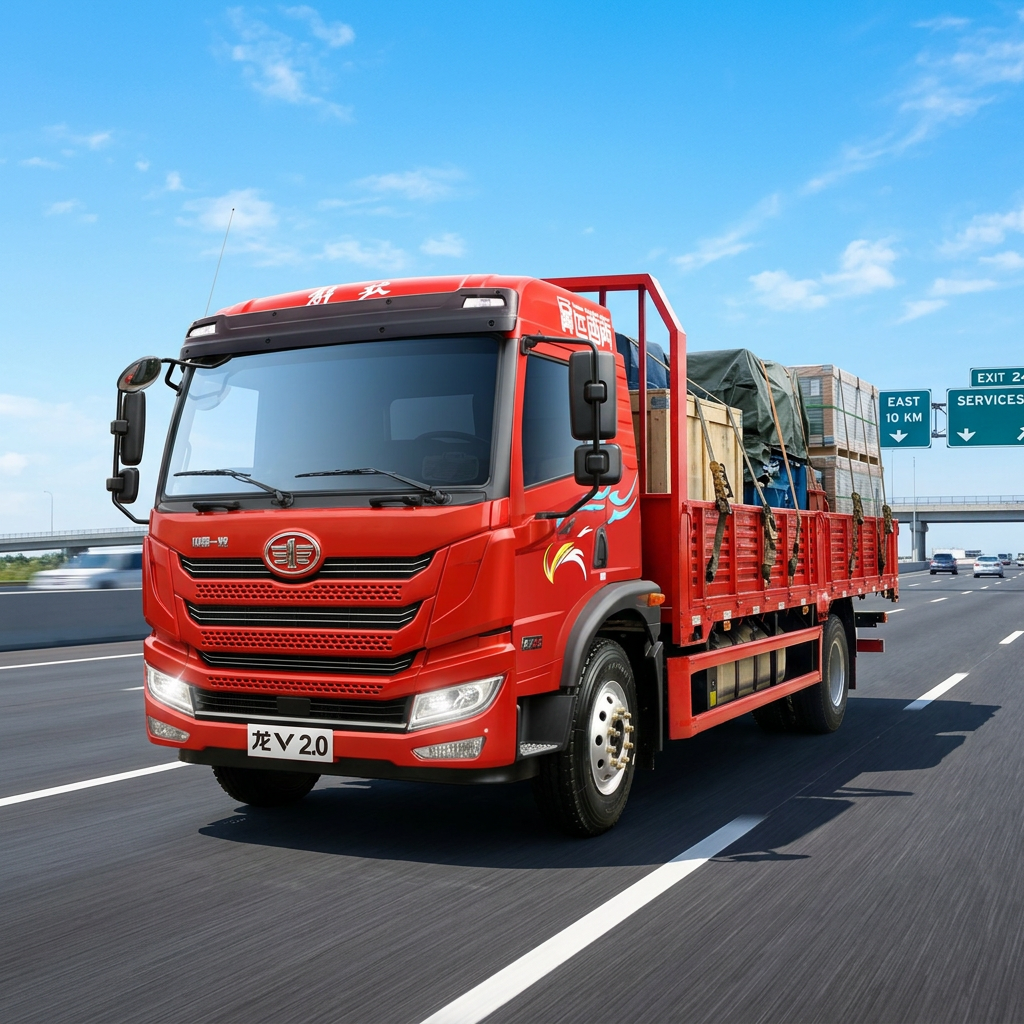 FAW LongV 2.0 Cargo Truck 240HP Euro 5 Available in 4×2 and 6×2 LHD Cruise Control Roof Deflector 300L Tank Export