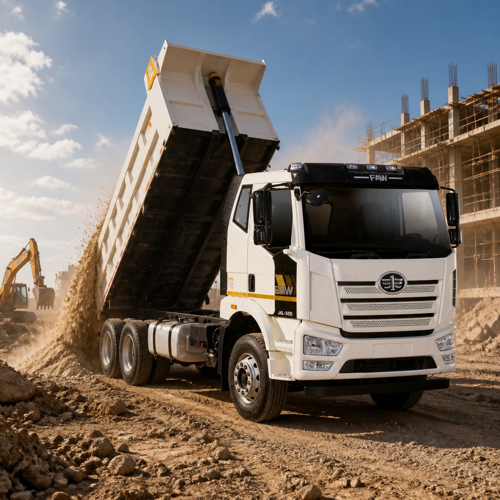 FAW Tiger 6G Dump Truck 140–240HP Euro 3/5 Available in 4×2 / 4×4 Off-Road / 6×4 Three-Axle T28 Chassis Export