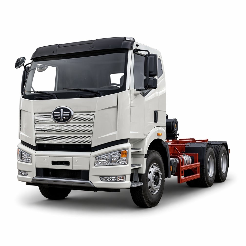 Châssis de camion malaxeur FAW J6P 6×4, 390 ch, véhicule de construction lourd prêt à recevoir une prise de force (PTO)