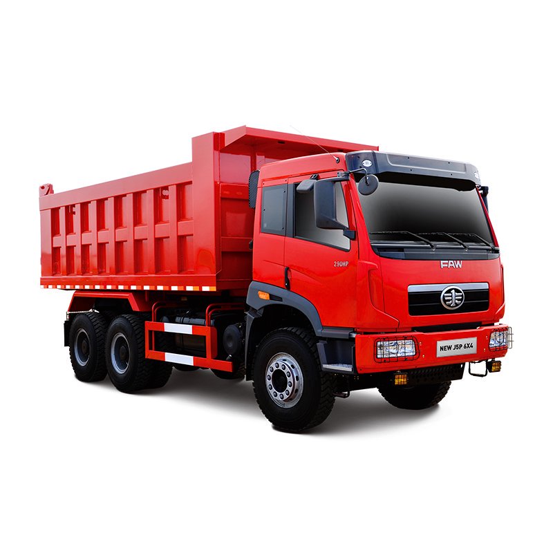 FAW New Tiger V Medium-Body 4×2 Dump Truck 116HP Euro 2 LHD Through-Beam Frame PTO Green-Tint Glass Updated Fenders Export