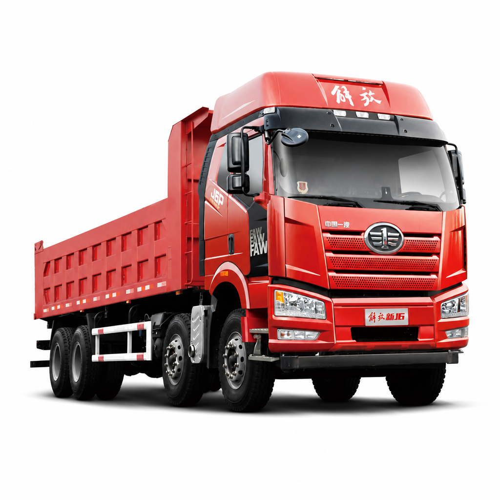 FAW J6P Heavy Dump Truck 375–550HP Also Available in EV Electric Version Multiple Drive Configs Export