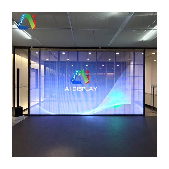 P6 P10 Indoor Ultra Thin Flexible Transparent Display Panel Module LED Film Screen for Glass