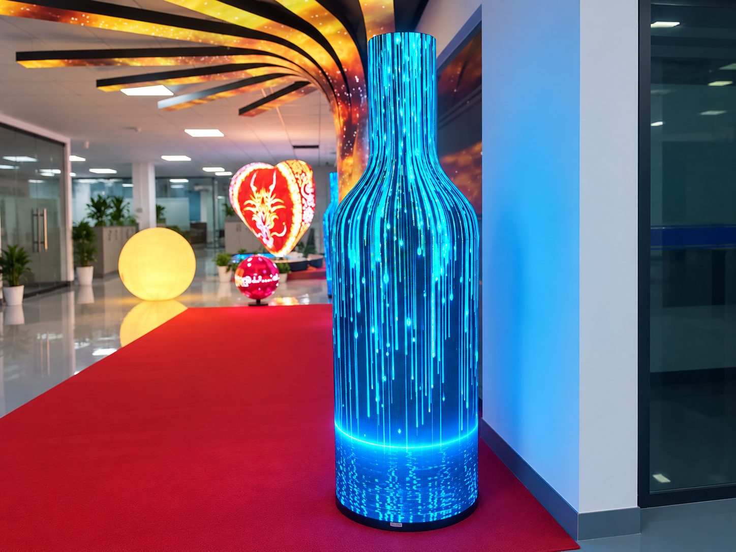Bottle-Shaped LED Display Project: How the Final Content Safe Area Was Checked After Decorative Finishing