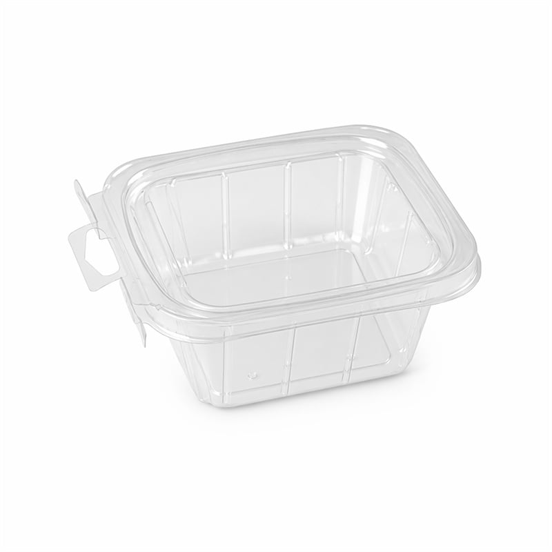 Deep Clear PET Tamper-Evident Salad Container | 140×115×60mm Single-Serve | Front Tear-Off Tab | GHW-280A