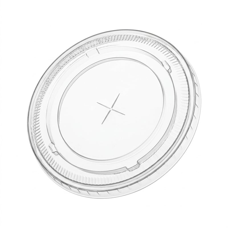 Clear PET Flat Lids for Cold Drink & Food Cups | 90 / 92 / 95 / 98 / 117mm | Stackable Seal for Retail & Foodservice