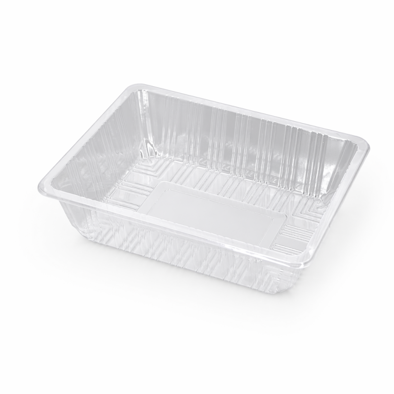 Clear & Black PET Deep Open-Top Trays for Fresh-Cut Fruit & Produce | Overwrap-Ready | GHW-2116 & GHW-2416