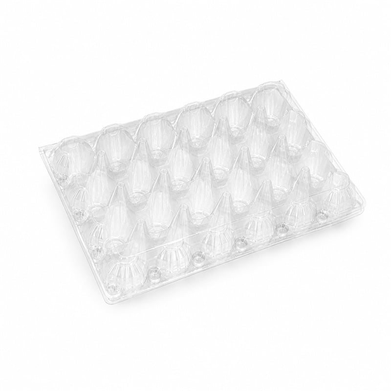 24-Count Clear PET Egg Clamshell for Farms & Retail Distribution | 280 × 189 × 64 mm | QL-J-024Z Series