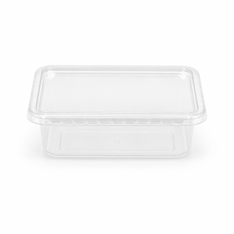 175×125mm Clear PET Fruit Salad Container with Universal Snap-On Lid | 500 / 750 / 1000 ml | GHW-PR Series