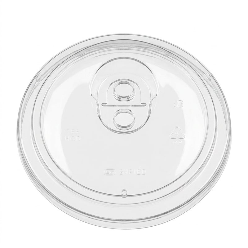 Clear PET Strawless Sip Lids for Cold Drink Cups | 90 / 92 / 95 / 98mm | No-Straw Direct-Drink Design | QunLu