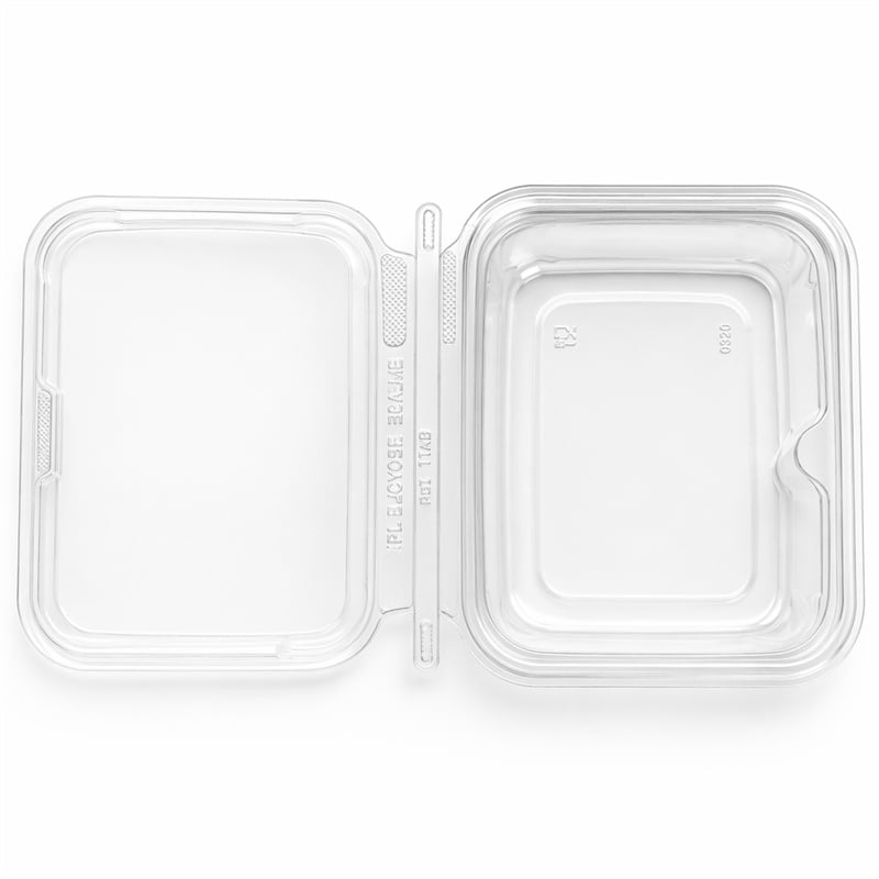 Slim Clear PET Tamper-Evident Tray with Reinforced Front Tab | 185×144×45mm | TS20