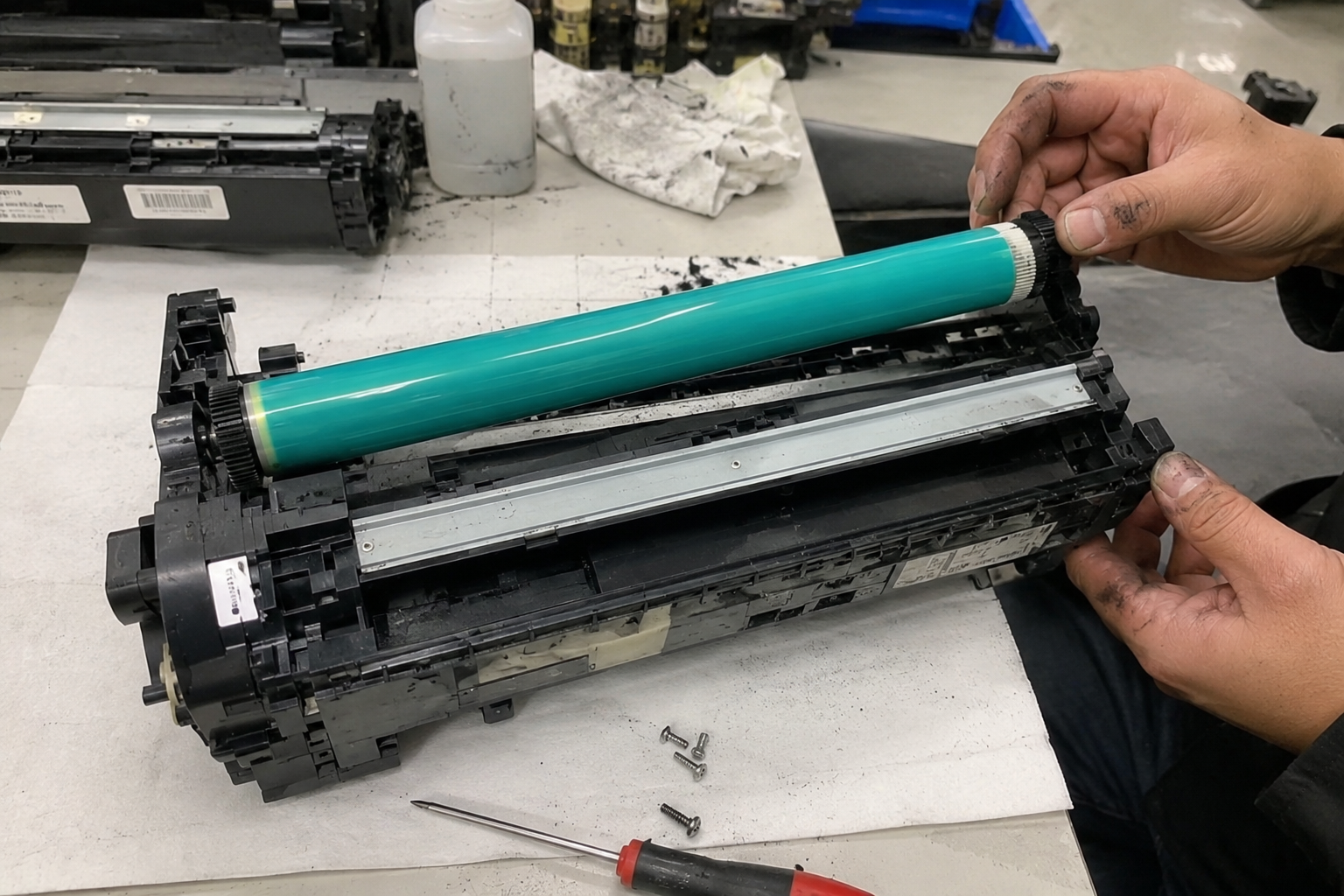 How to Replace the OPC Drum on Konica Minolta bizhub 184/195/205i/225i/226/227i/206/246i/266i Series