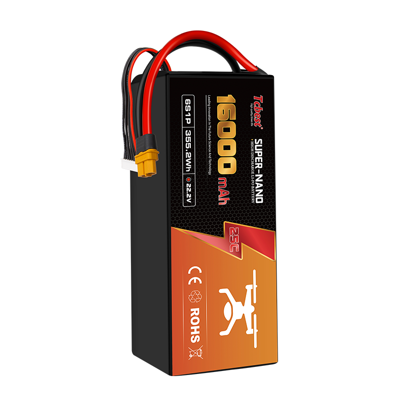16000mAh 22.2V 6S 25C LI-PO Drone Battery Supplier