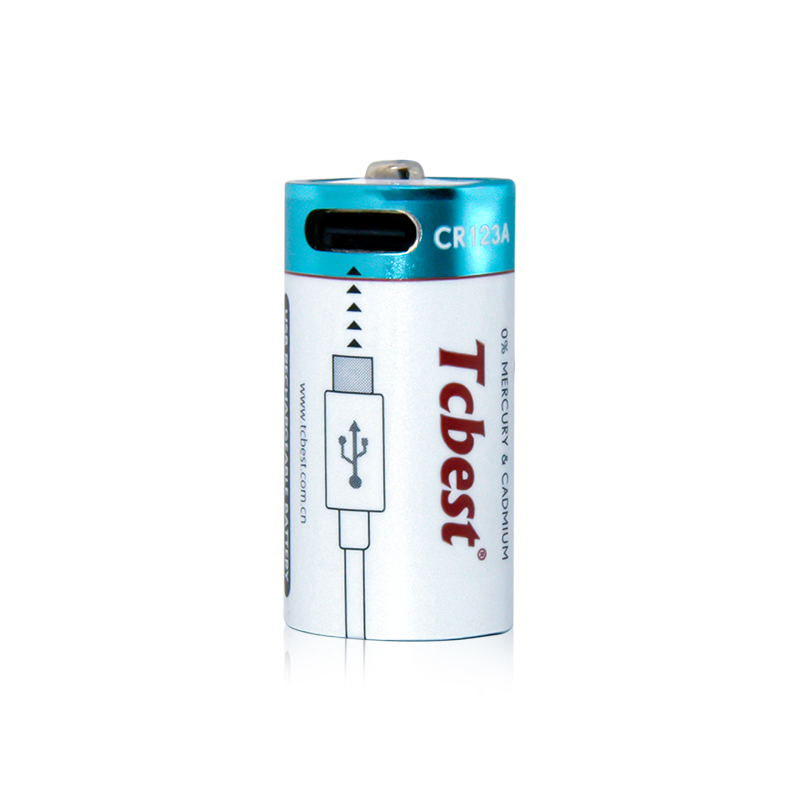 Rechargeable Li-ion Battery Type-c CR123A 500mAh 3.7V
