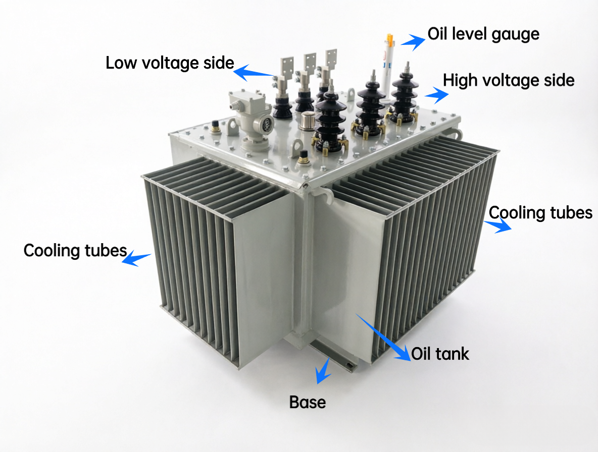 oil immersed distribution transformer sturcture.png