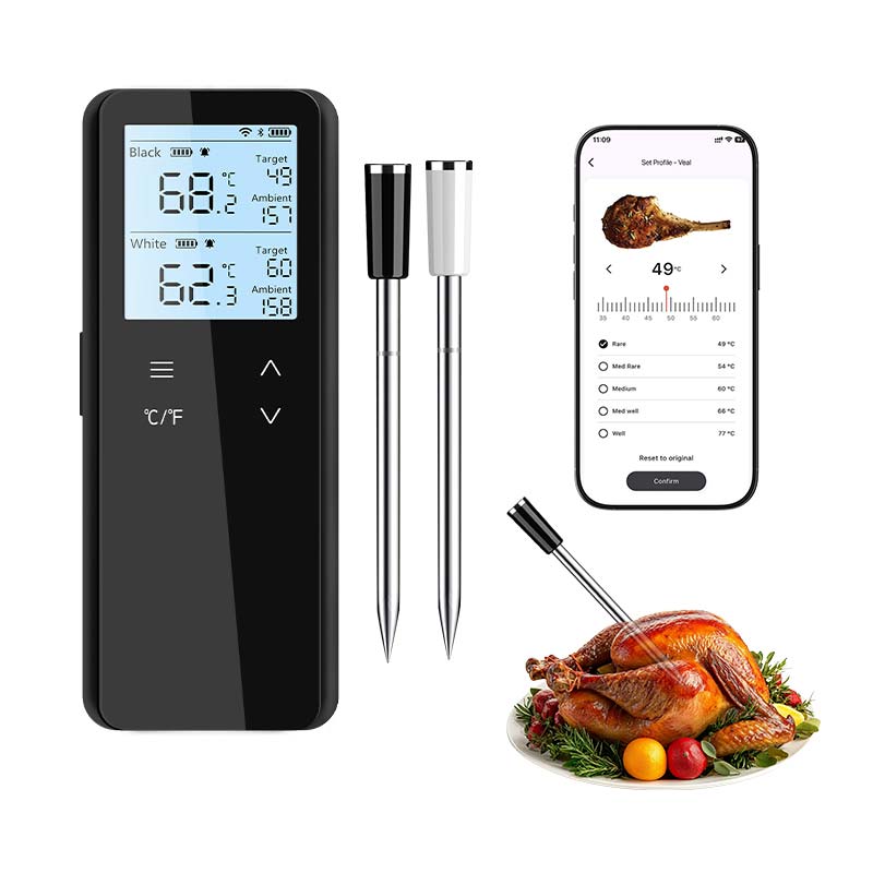 BF-80 WiFi対応デジタルプロフェッショナル肉用温度計／バーベキュー・料理向けワイヤレス肉用温度計