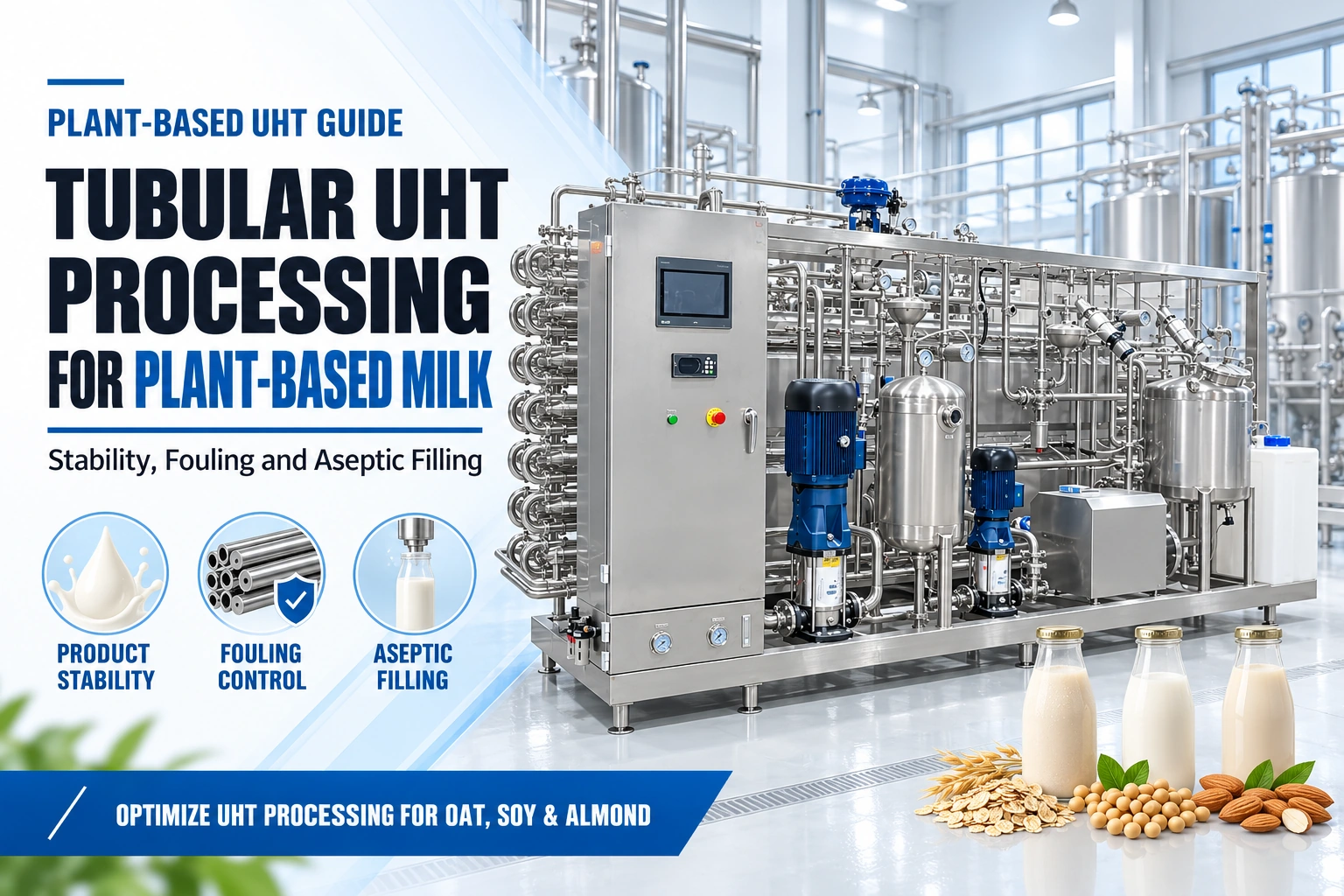 Tubular UHT Processing for Plant-Based Milk: Stability, Fouling and Aseptic Filling