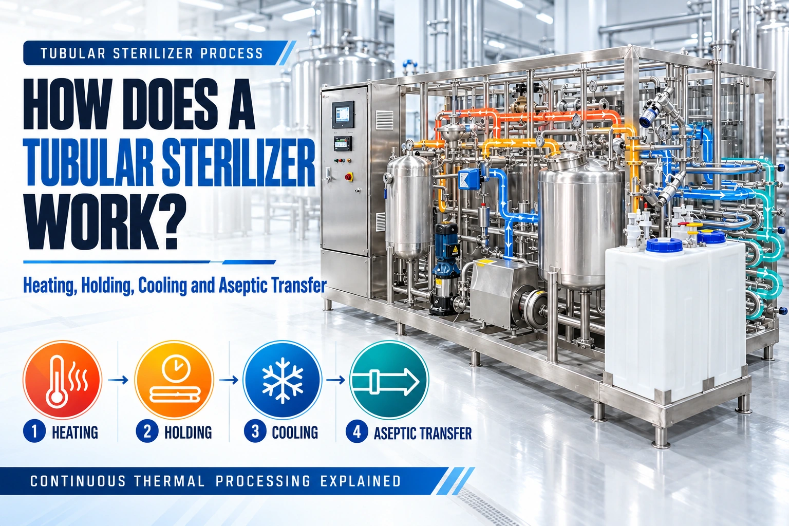 How Does a Tubular Sterilizer Work? Heating, Holding, Cooling and Aseptic Transfer