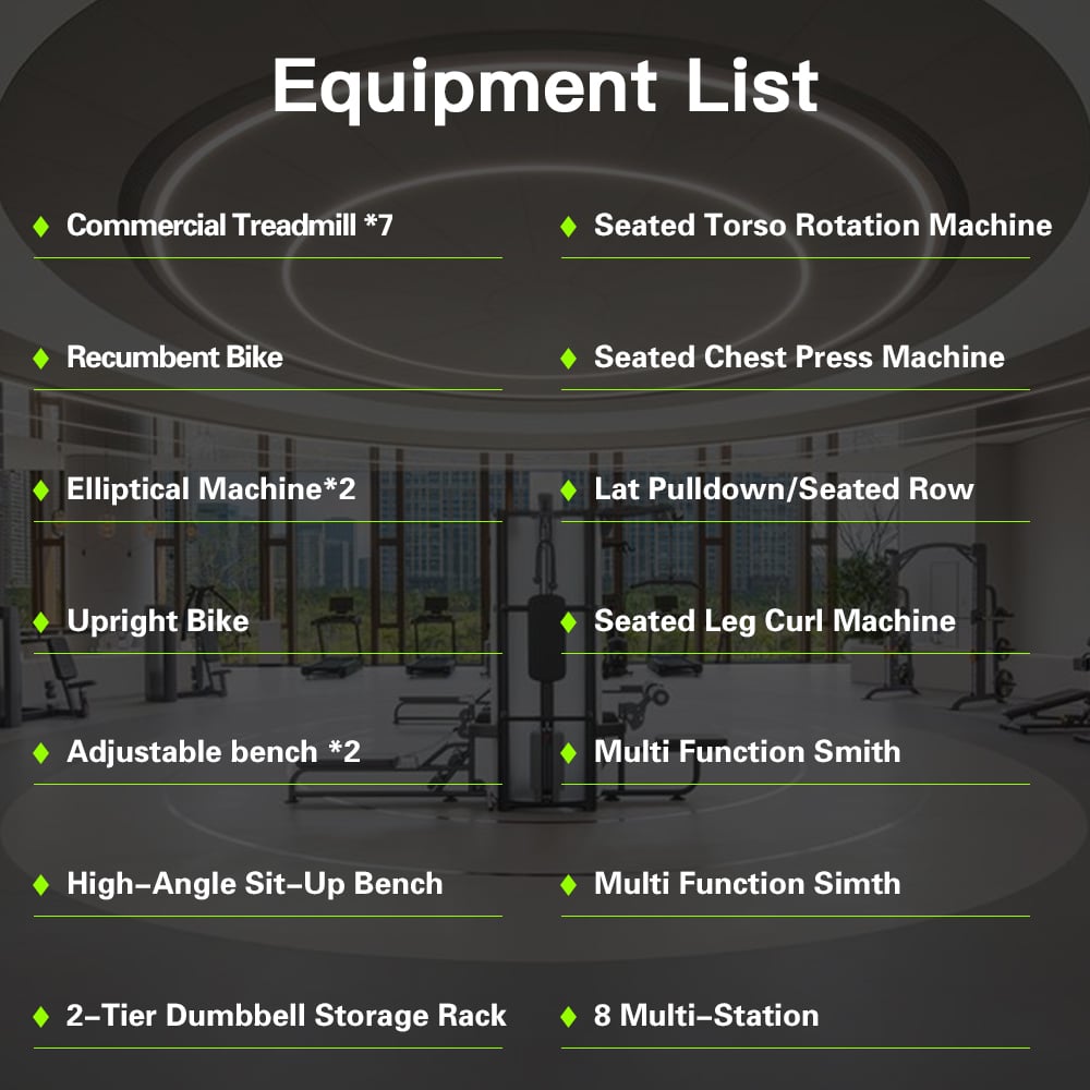 260sqm residential community gym equipment list