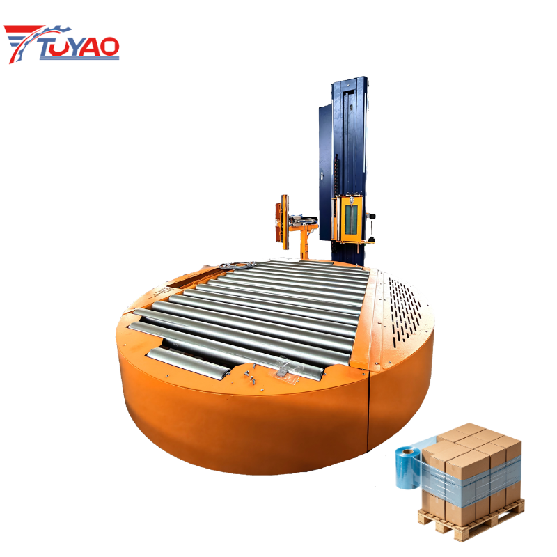 Inline Turntable Pallet Stretch Wrapper

