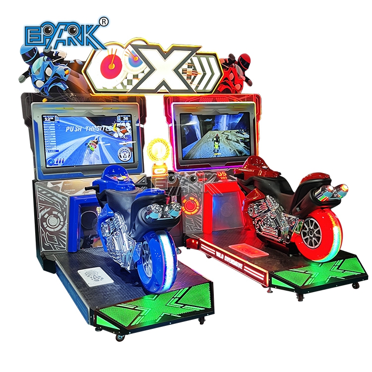 Motorradfahrsimulator Arcade-Spielautomat Münzbetrieb Doppelmotorradrennmaschine