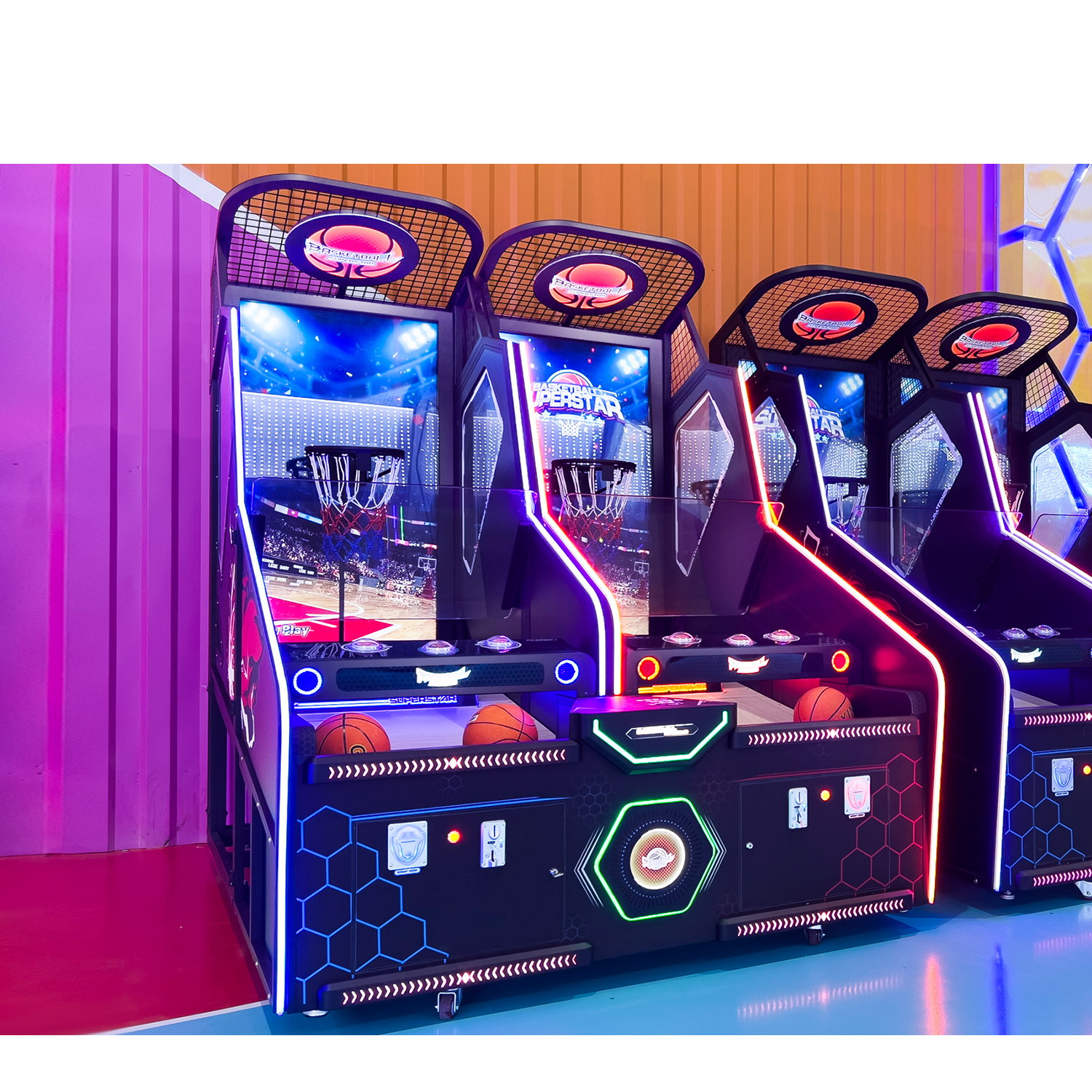 Indendørs mønter drevet spil Multiplayer Online Street Basketball Arcade Game Machine