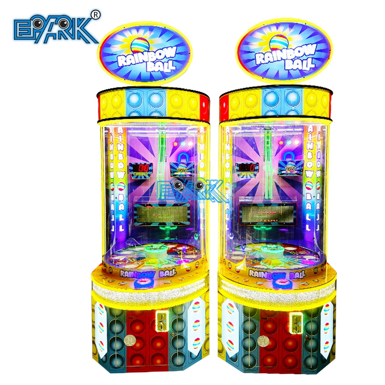 Madeni Para Destekli Gökkuşağı Topu Bırak ve Kazan Park Şans Oyunu