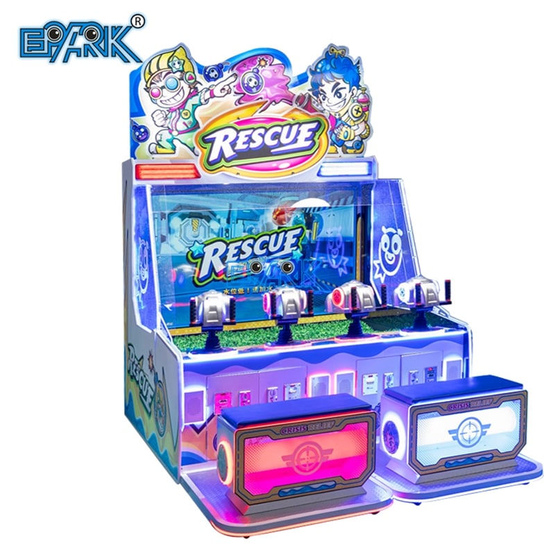Kids Water Shooting Arcade Machine Amusement Park Water 4 Players Ticket Redemption Machine
