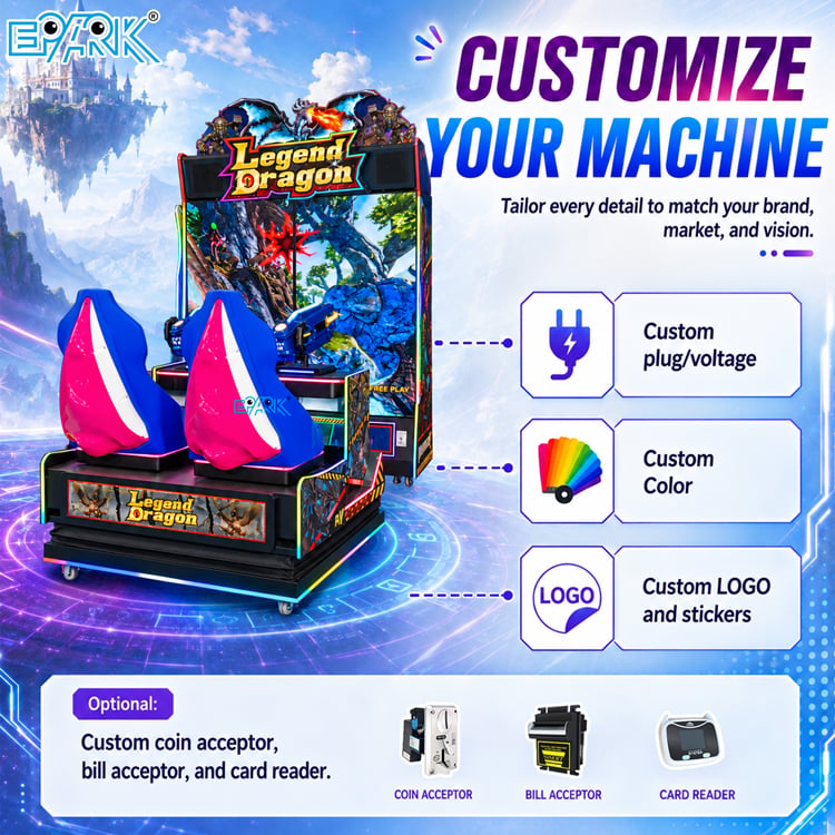 Dragon Themed Arcade Game Machine for Entertainment
