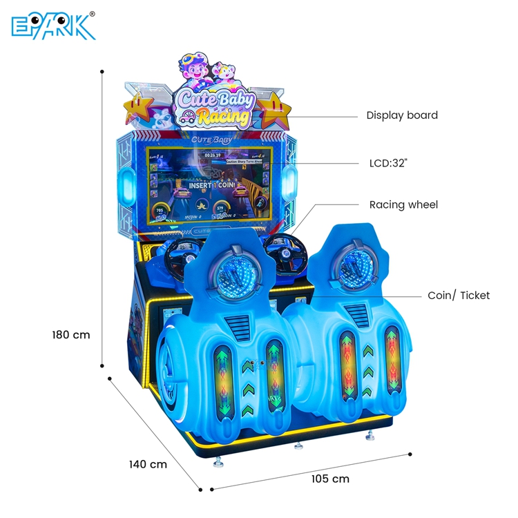 2 Player Kids Racing Arcade Machine for FECs
