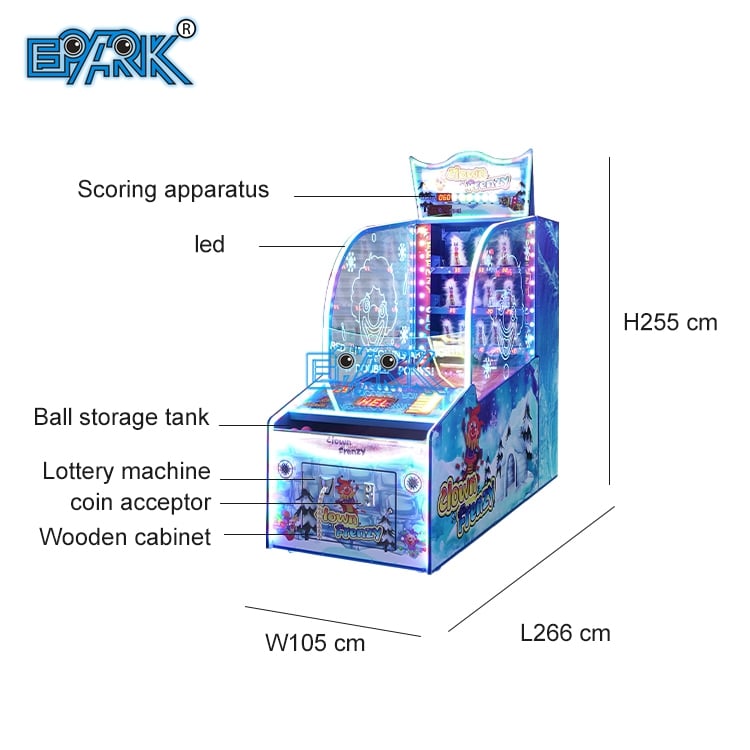 Máquina de Juegos de Parque de Atracciones con Pelota para Tirar y Recompensas en Tickets