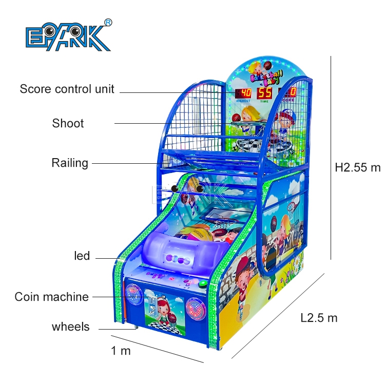 Coin Operated Electronic Basketball Arcade Shooting Machine For Kids