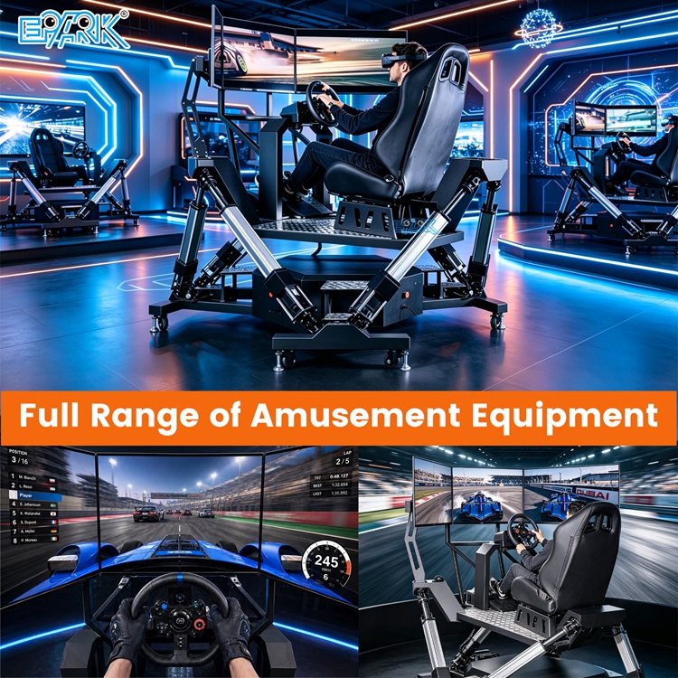 EPARK Coin Operated 3-Screen Racing Arcade Simulator