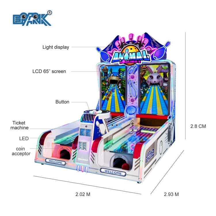 Indoor Animal Bowling Machine Arcade Game Machine