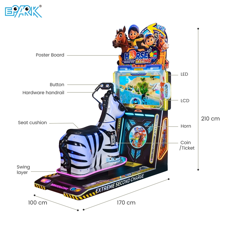Coin Operated Horse Racing Game Machine for Arcades
