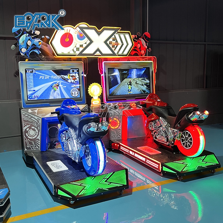 Motorradfahrsimulator Arcade-Spielautomat Münzbetrieb Doppelmotorradrennmaschine