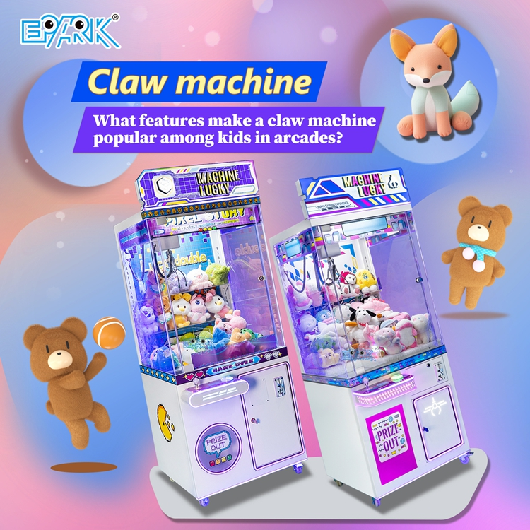 What features make a claw machine popular among kids in arcades?