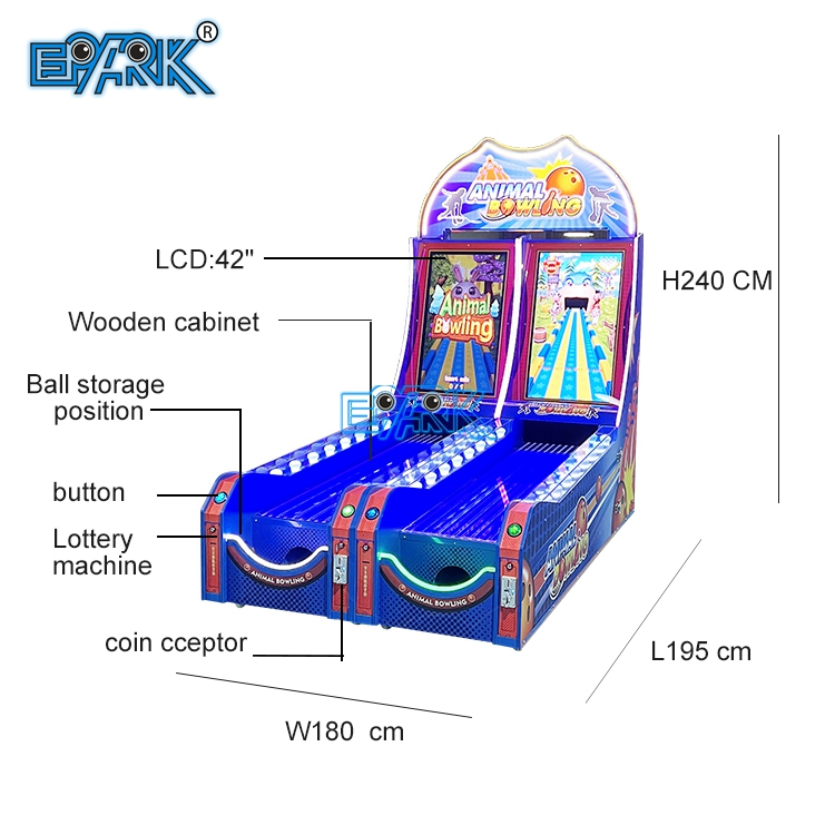Double Player Animal Bowling Machine Ticket Redemption Game Machine