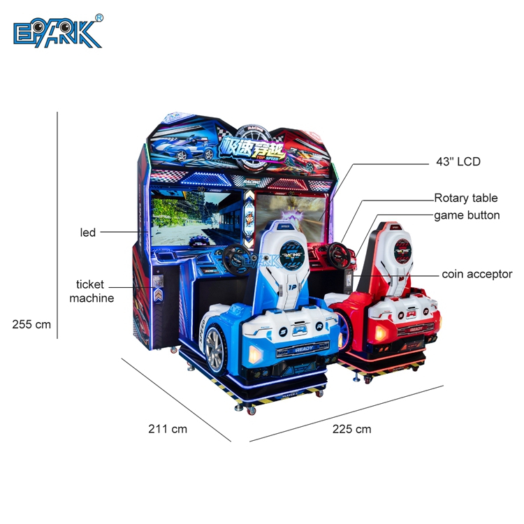 Muntgebaseerde auto-racegamesmachine