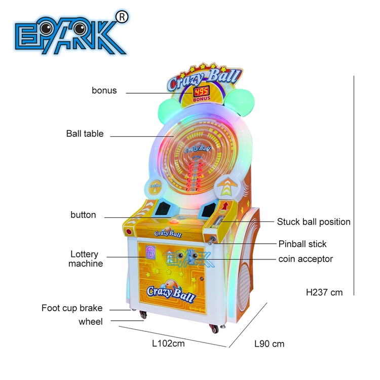 Игровые автоматы с лотерейными билетами и шариками Crazy Ball Wheel