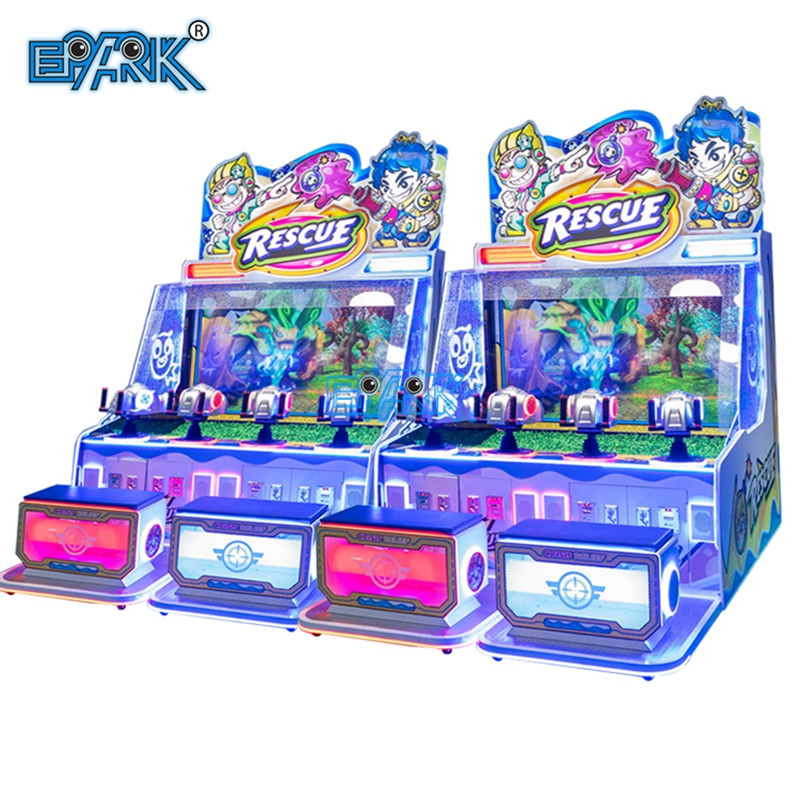 Kids Water Shooting Arcade Machine Amusement Park Water 4 Players Ticket Redemption Machine