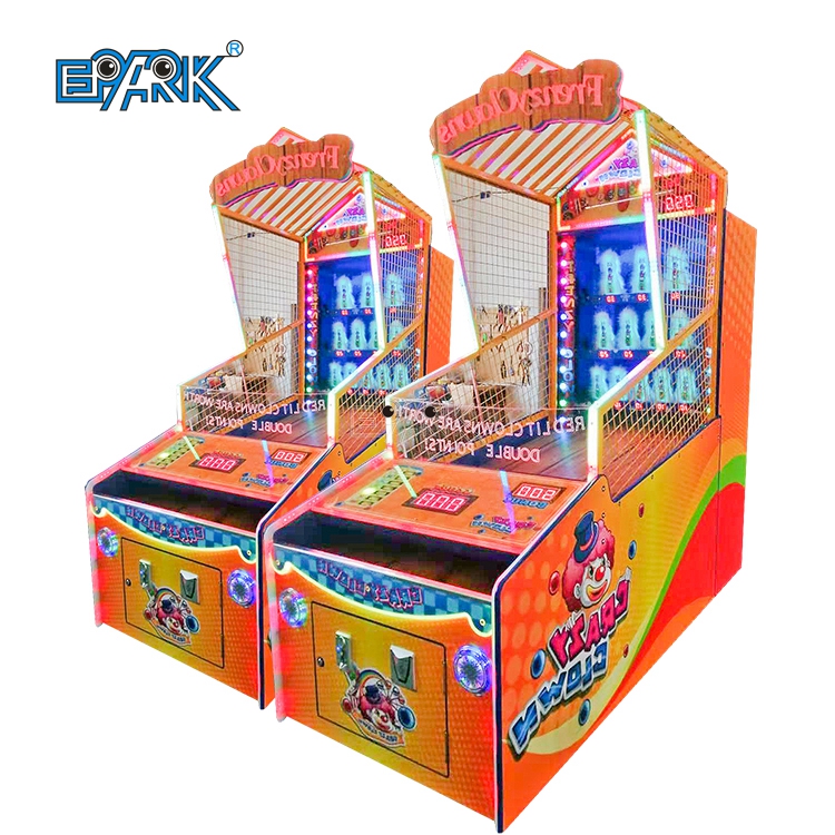 Machine de jeu de clown frénétique à pièces avec remise de tickets