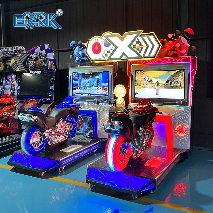 Motorradfahrsimulator Arcade-Spielautomat Münzbetrieb Doppelmotorradrennmaschine